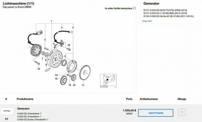 Stator original BMW G650 GS R131 R134  2008-2016 - imagine 4