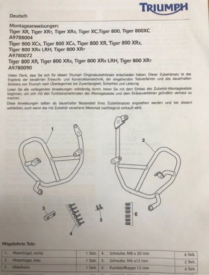 Protectie motor Crash Bar  Triumph Tiger 800 XR  XRt  XRx XC - imagine 3